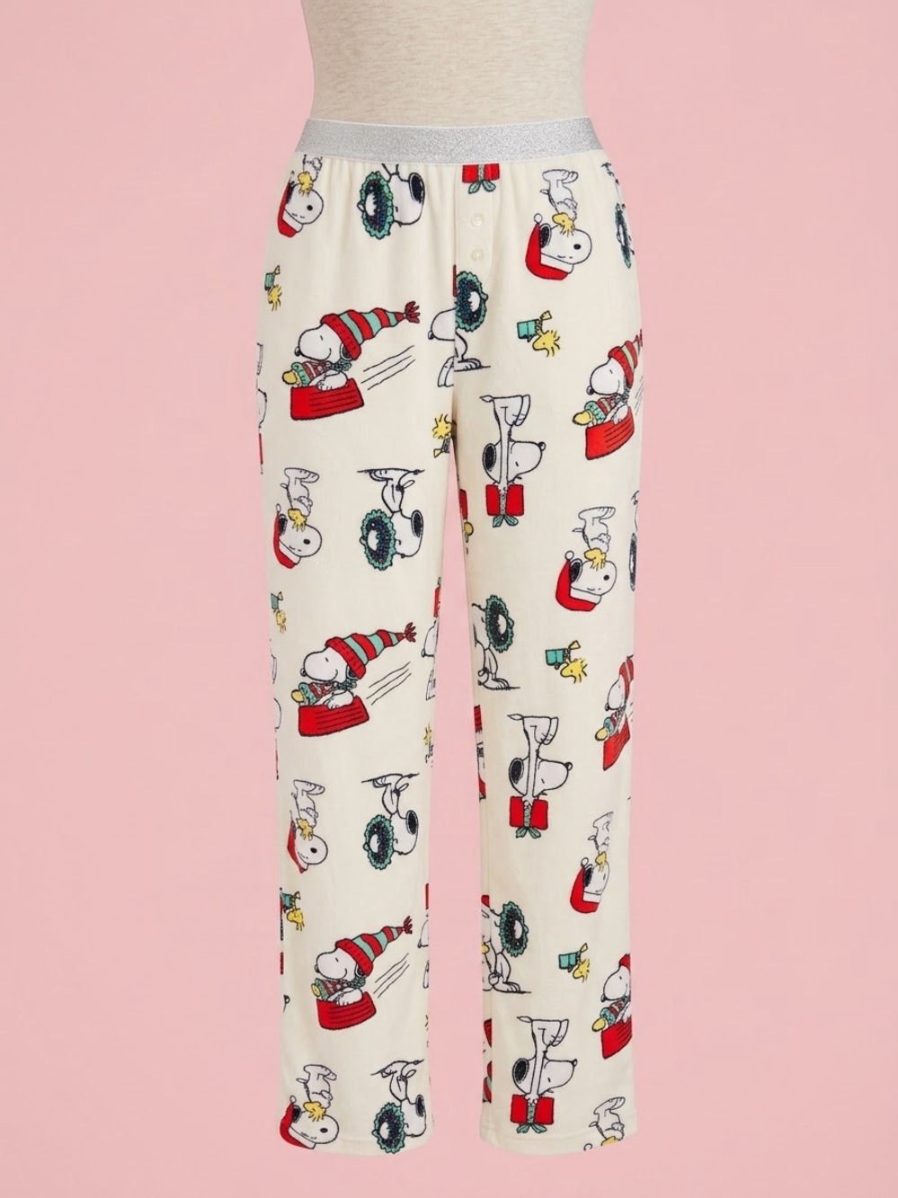 Snoopy Cream Kids Pajama Pants - Festive Peanuts Print